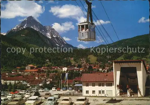 Mittenwald Bayern mit Wetterspitze Talstation der Karwendelbahn Kat. Mittenwald