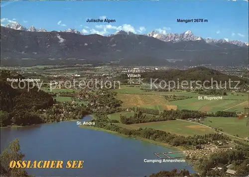 Ossiachersee mit Ruine Landskron Villach St Andrae St Ruprecht Camping Annenheim Kat. Ossiach