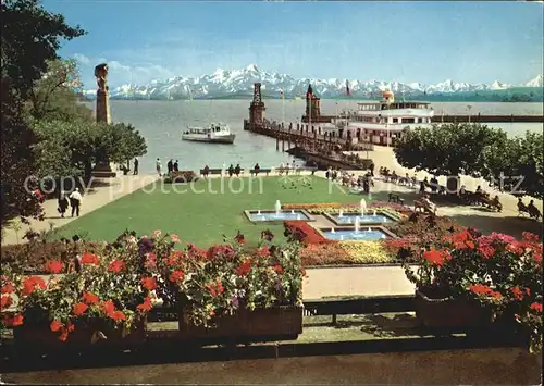 Konstanz Bodensee Konzilterrasse mit Hafen Kat. Konstanz