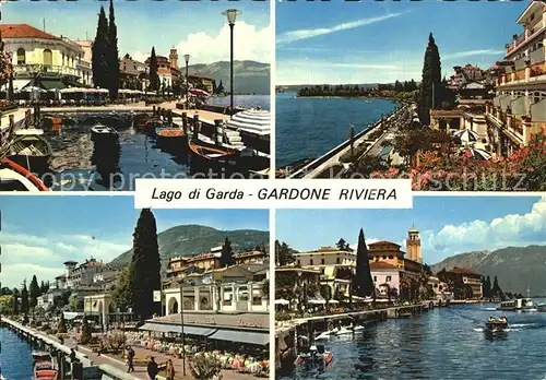 Gardone Riviera Lago di Garda Hafen Partien am See Kat. Italien