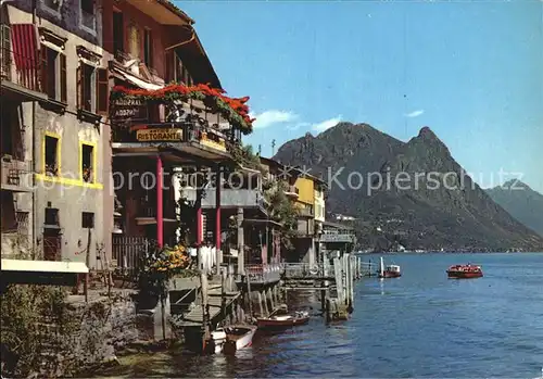 Gandria Lago di Lugano Haeuser am See Kat. Gandria