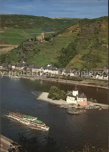 Kaub Fliegeraufnahme Rheinpartie Kat. Kaub