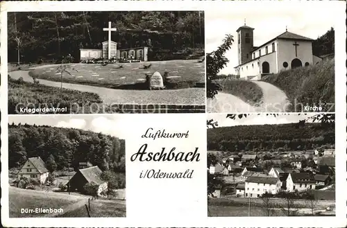 Aschbach Odenwald Gasthaus Pension Leonhard Quick Duerr Ellenbach Kriegerdenkmal Kat. Wald Michelbach