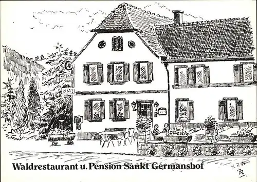 St Germanshof Waldrestaurant Pension St Germanshof Kat. Bobenthal