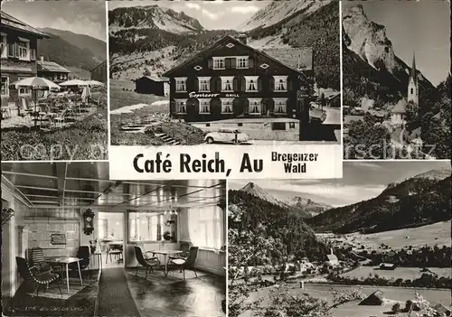 Au Bregenzerwald Cafe Reich Gastraum Kirche Panorama Kat. Schoppernau