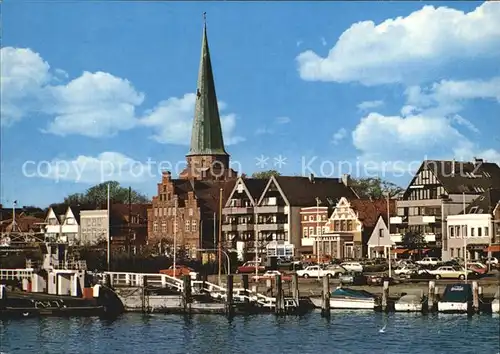 Travemuende Ostseebad Partie an der Trave Kirche Kat. Luebeck