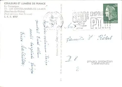 Les Saintes Maries de la Mer Camargue Cote Arene vue aerienne Collection Couleurs et Lumiere de France