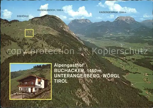 Oberau Tirol Alpengasthof Buchacker Unterangerberg Alpenpanorama Kaisergebirge Kat. Wildschoenau