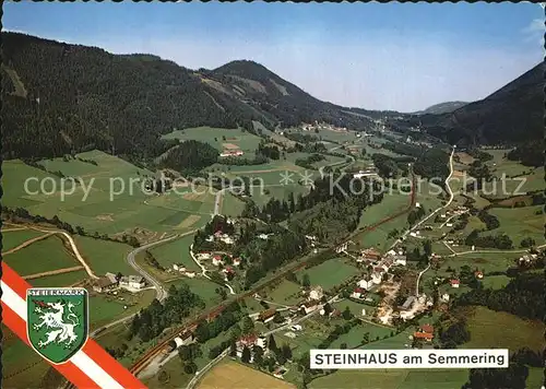 Steinhaus Semmering Panorama Sommer und Wintererholungsort Fliegeraufnahme Kat. Semmering