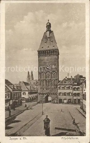 Speyer Rhein Altpoertelturm Kuenstlerkarte Kat. Speyer