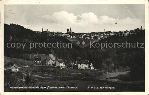 Freudenstadt Blick aus dem Murgtal Kat. Freudenstadt