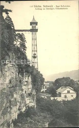 Bad Schandau Aufzug zu Sendigs Villenkolonie Kat. Bad Schandau