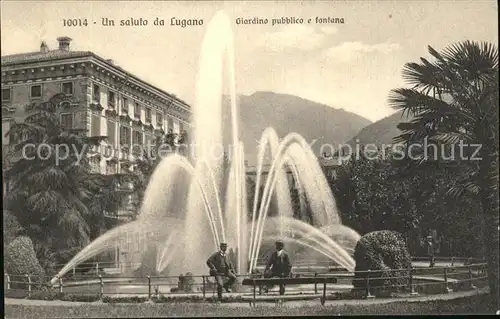 Lugano Lago di Lugano Giardino publico e fontana