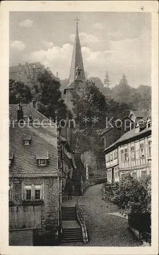 Blankenburg Harz Marktplatz Aufgang zum Schloss Kat. Blankenburg