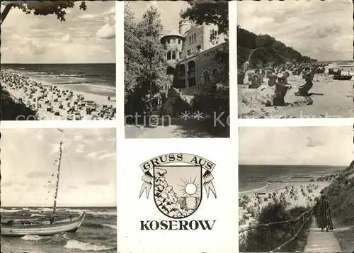 Koserow Ostseebad Usedom Strand Hotel Fischerboot Strandweg Kat. Koserow