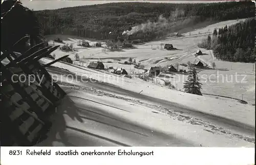 Rehefeld Zaunhaus Winterpanorama Erholungsort Handabzug Kat. Altenberg