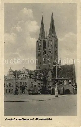 Stendal Rathaus mit Marienkirche Kat. Stendal
