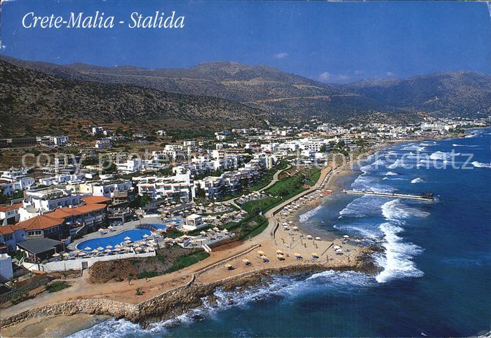 Crete Kreta Malia Stalida Fliegeraufnahme Kat. Insel Kreta Nr. cx65162