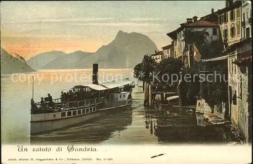 Gandria Lago di Lugano Dampfer Kat. Gandria