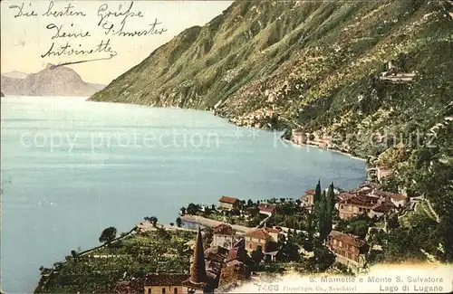 Lugano Lago di Lugano San Mamette und Monte San Salvatore