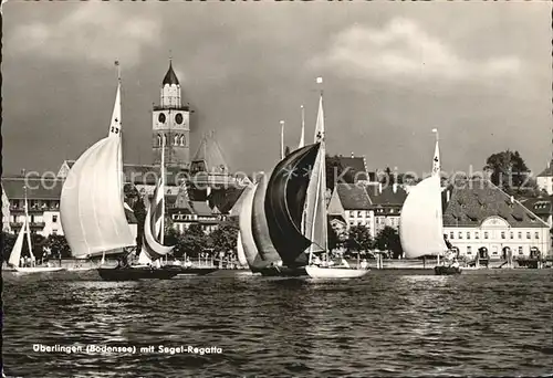 ueberlingen Bodensee mit Segel Regatta Kat. ueberlingen