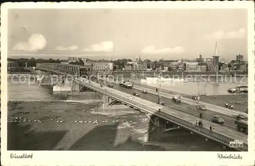 Duesseldorf Rheinbruecke Fliegeraufnahme Kat. Duesseldorf