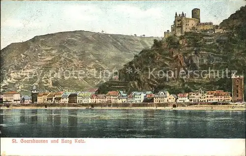 St Goarshausen Rhein mit Burg Katz