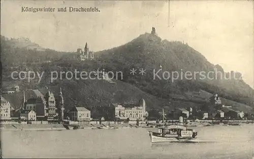 Koenigswinter mit Drachenburg und Ruine Drachenfels / Koenigswinter /Rhein-Sieg-Kreis LKR
