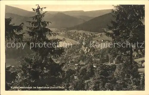 Manebach Panorama Kurort im Ilmtal Kat. Ilmenau