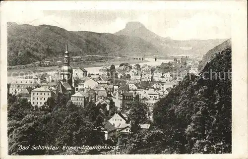 Bad Schandau Panorama mit Elbsandsteingebirge Kat. Bad Schandau