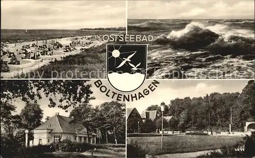 Boltenhagen Ostseebad Strand Brandung Sturm Lesehalle Wappen Kat. Ostseebad Boltenhagen