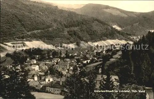 Unterweissbach Panorama Lichtetal Thueringer Wald Kat. Unterweissbach