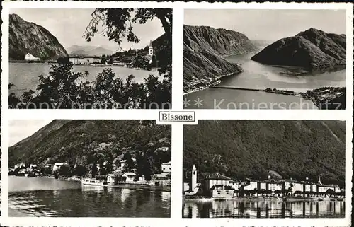 Bissone Lago di Lugano Stadtansicht Kat. Bissone