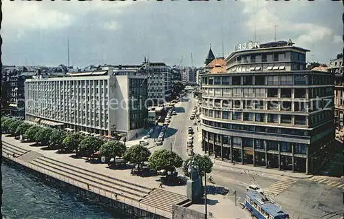 Geneve GE Quai Turettini und Hotel Du Rhone Kat. Geneve