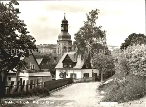 Geising Erzgebirge mit Kirche Kat. Geising Osterzgebirge