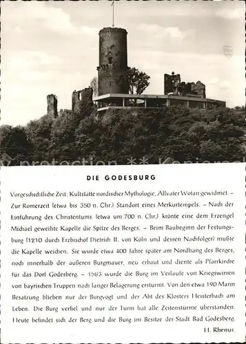 Bad Godesberg Godesburg Kat. Bonn