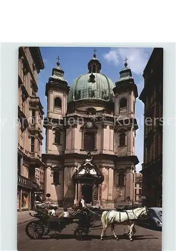 Wien Peterskirche Pferdekutsche  Kat. Wien