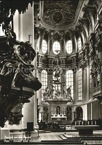 Passau Dom Kanzel und Hochaltar Kat. Passau