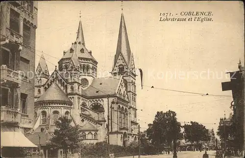 Coblence Coblenz Koblenz Lohrstrasse et l Eglise Kirche Kat. Koblenz