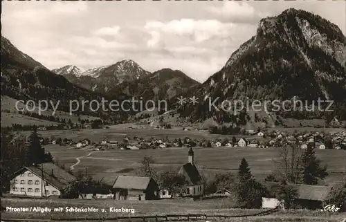 Pfronten Panorama mit Schoenkahler und Kienberg Allgaeuer Alpen Kat. Pfronten