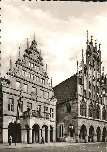 Muenster Westfalen Stadtweinhaus und Rathaus Giebel Kat. Muenster