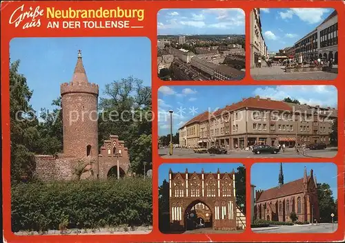 Neubrandenburg Burg Fliegeraufnahme Strassenpartie Stadttor Kirche Kat. Neubrandenburg