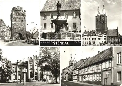 Stendal Tangermuender Tor Haackebrunnen Marktplatz Marienkirche Bahnhof Birkenhagen Kat. Stendal