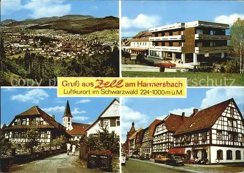 Zell Harmersbach Panorama Kurklinik Ortenau Pfarrhofgraben Hauptstrasse Kat. Zell am Harmersbach