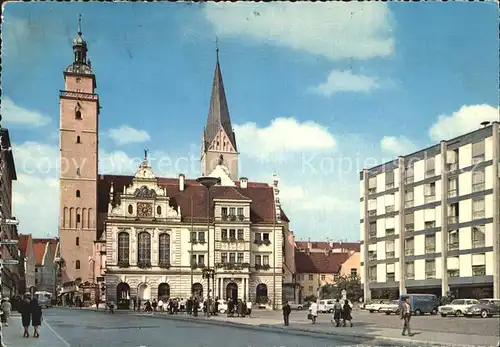 Ingolstadt Donau Rathausplatz mit Moritzkirche Kat. Ingolstadt