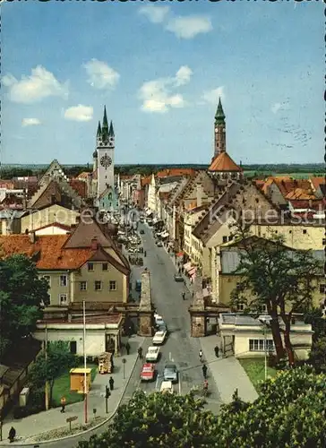 Straubing Blick vom Passauer Tor zum Ludwigsplatz Kat. Straubing