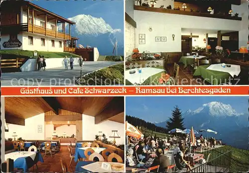 Ramsau Berchtesgaden Gasthof Cafe Schwarzeneck Gastraum Terrasse Kat. Ramsau b.Berchtesgaden