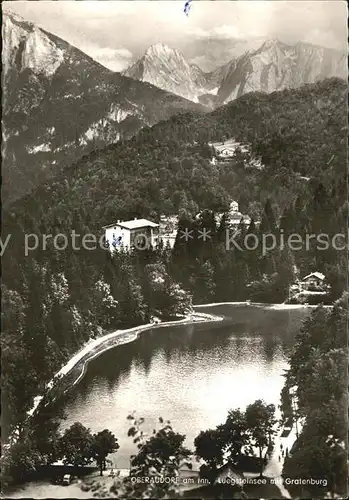 Oberaudorf Luegsteinsee mit Grafenburg Alpenpanorama Kat. Oberaudorf