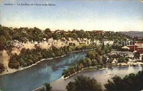 Geneve GE La Jonction de L Arve et du Rhone Kat. Geneve