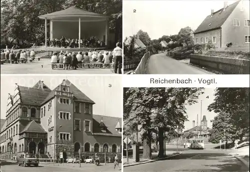 Reichenbach Vogtland Musikpavillon Goltzschtalblick Post Bahnhofstrasse Kat. Reichenbach